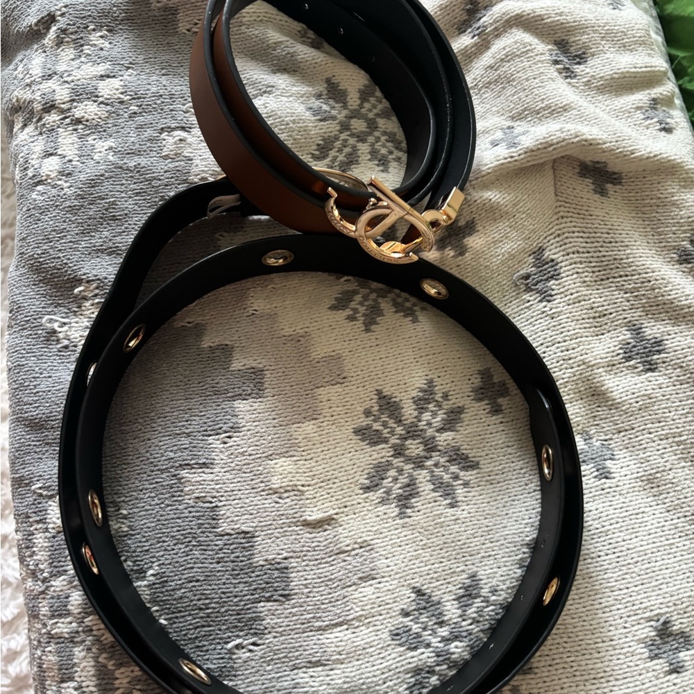 TWO JUICY COTURE BELTS brown is 45 inches , black is 51inches